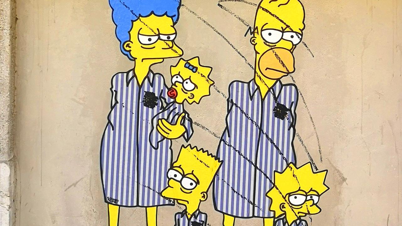 The Simpsons: Holocaust mural vandalised in suspected anti-Semitic attack | Photos