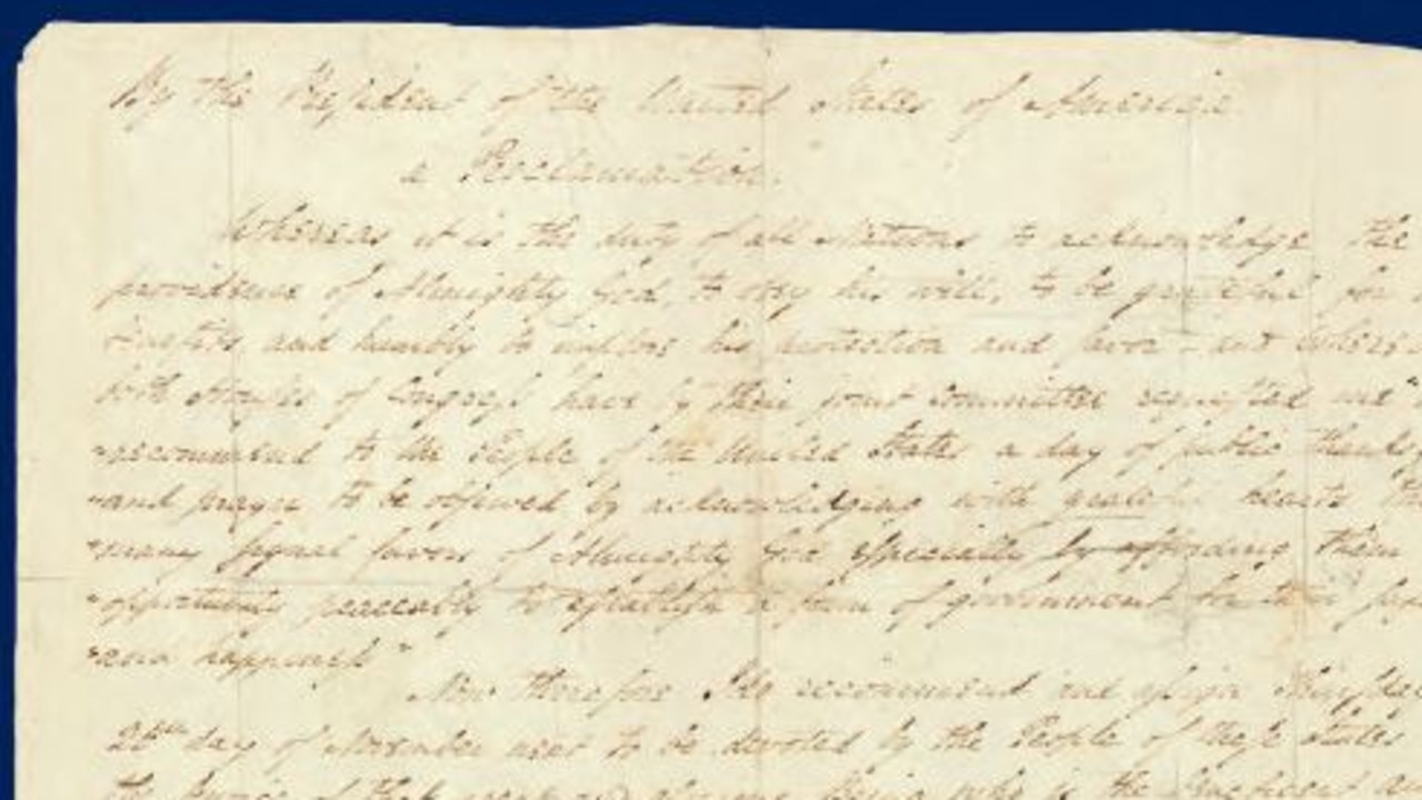 George Washington’s Thanksgiving proclamation for sale for $23m