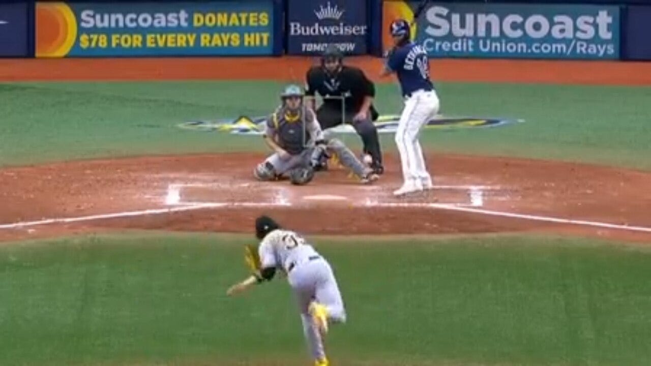 Pirates' Colin Holderman throws the first immaculate inning of the 2023 season vs. the Rays