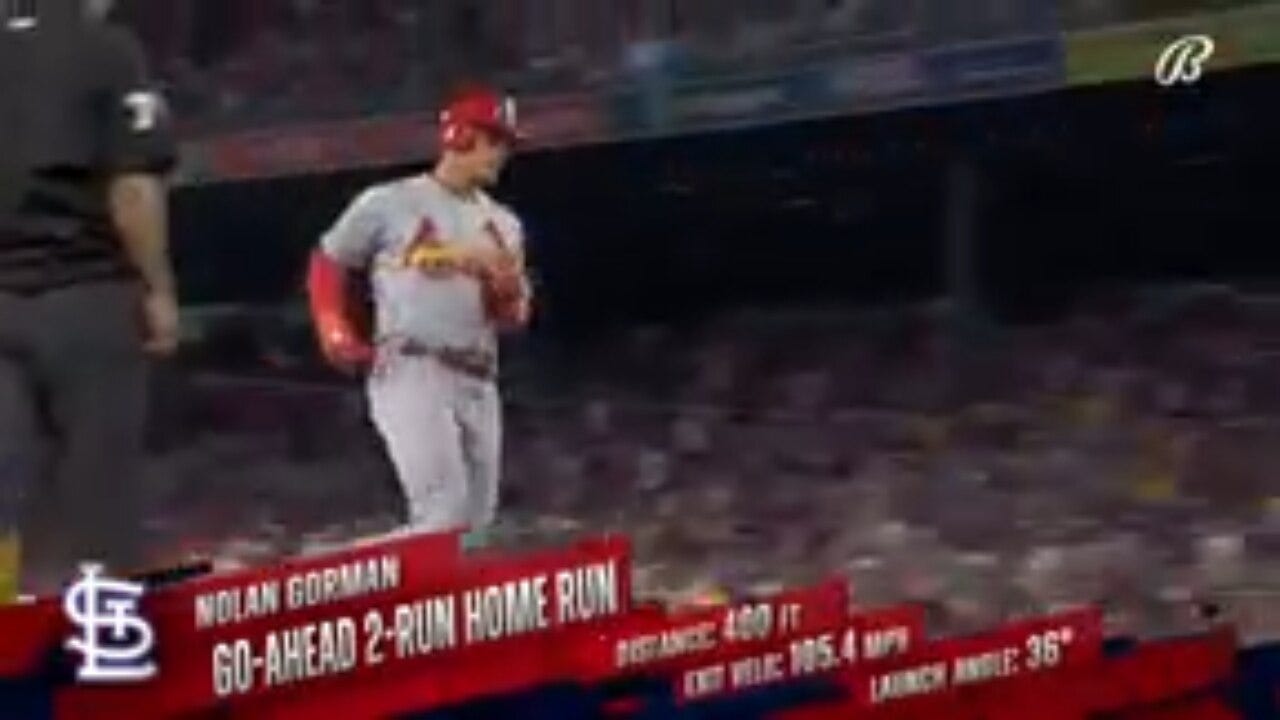 Nolan Gorman crushes a go-ahead home run in the ninth inning of the Cardinals' 8-6 victory over the Red Sox