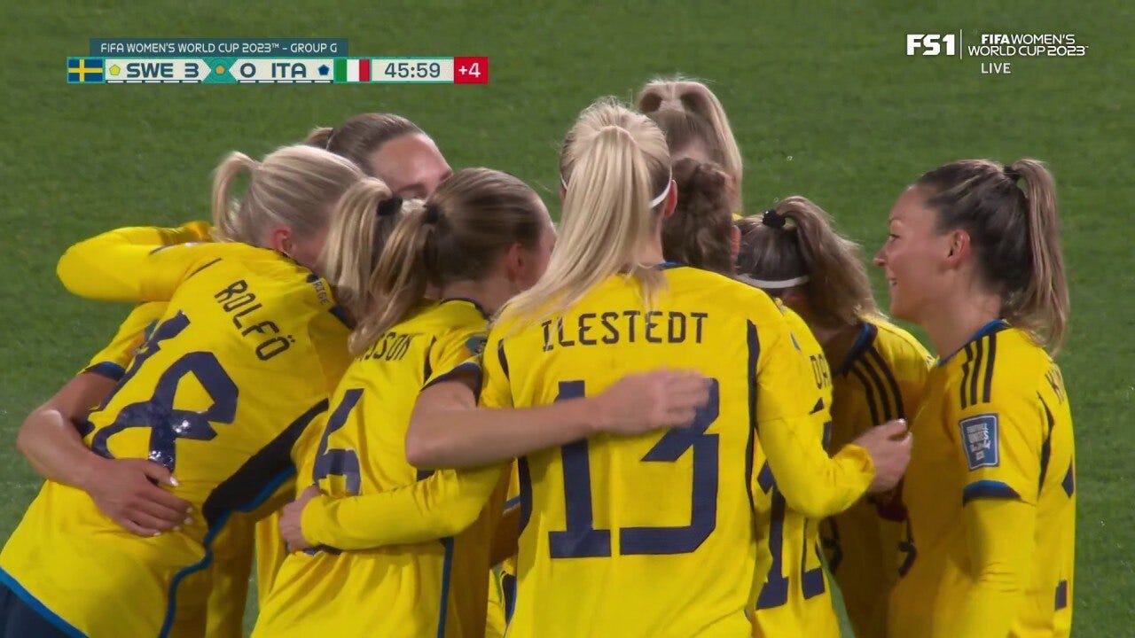 Sweden’s Stina Blackstenius scores goal vs. Italy in 45+1′ | 2023 FIFA Women’s World Cup