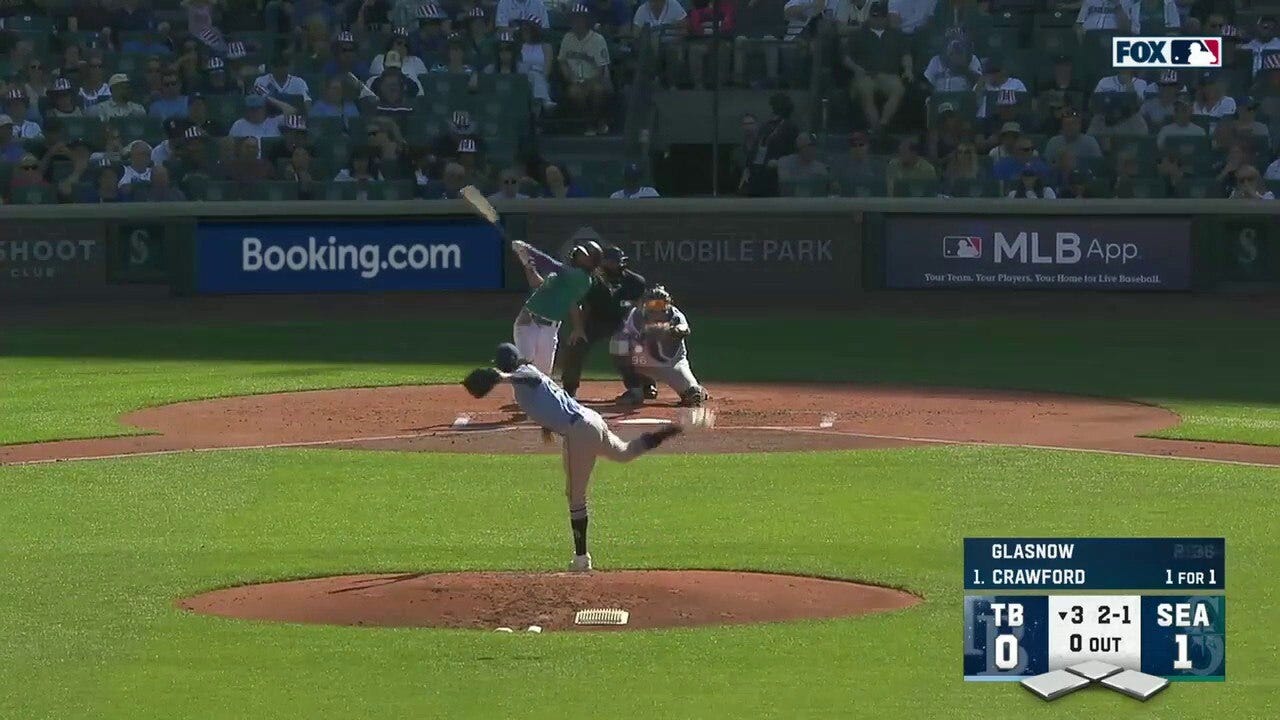 J.P. Crawford LAUNCHES a solo home run to extend the Mariners' lead over the Rays