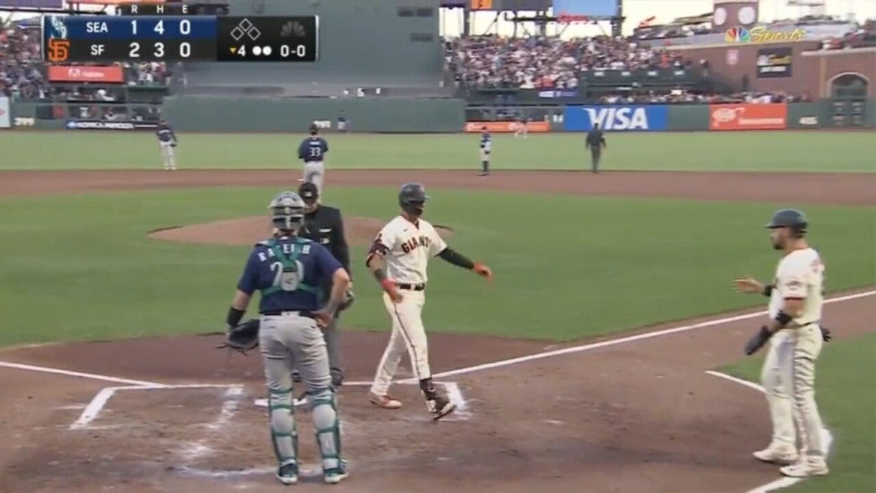 Giants' Blake Sabol RIPS a solo homer to give them the lead over the Mariners