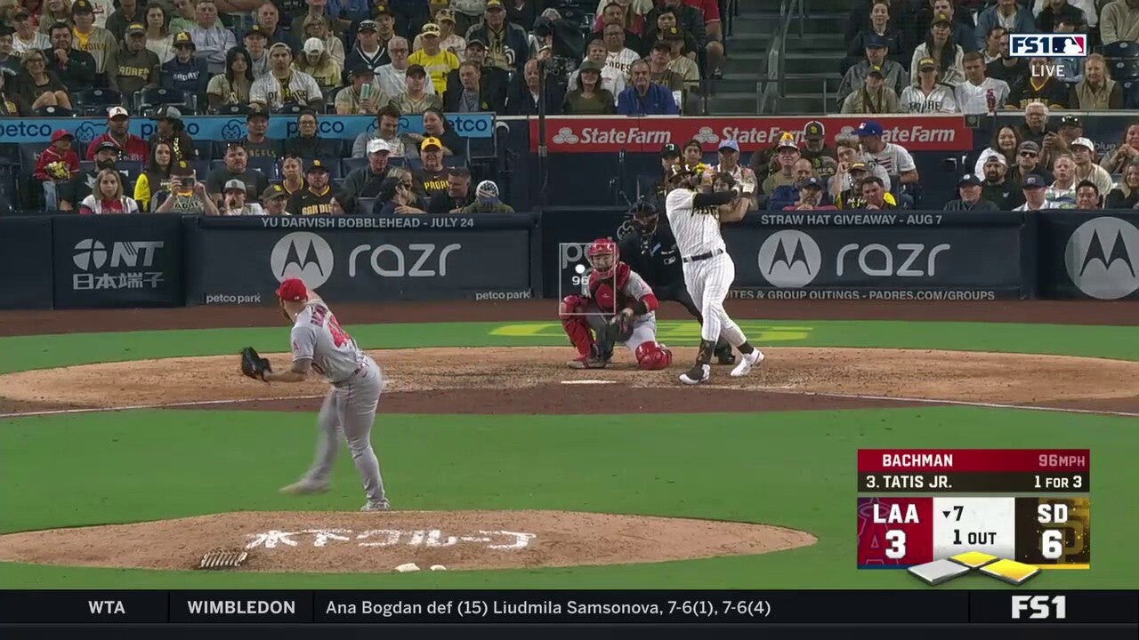 Fernando Tatis Jr. hits a two-run TRIPLE to extend the Padres' lead over the Angels