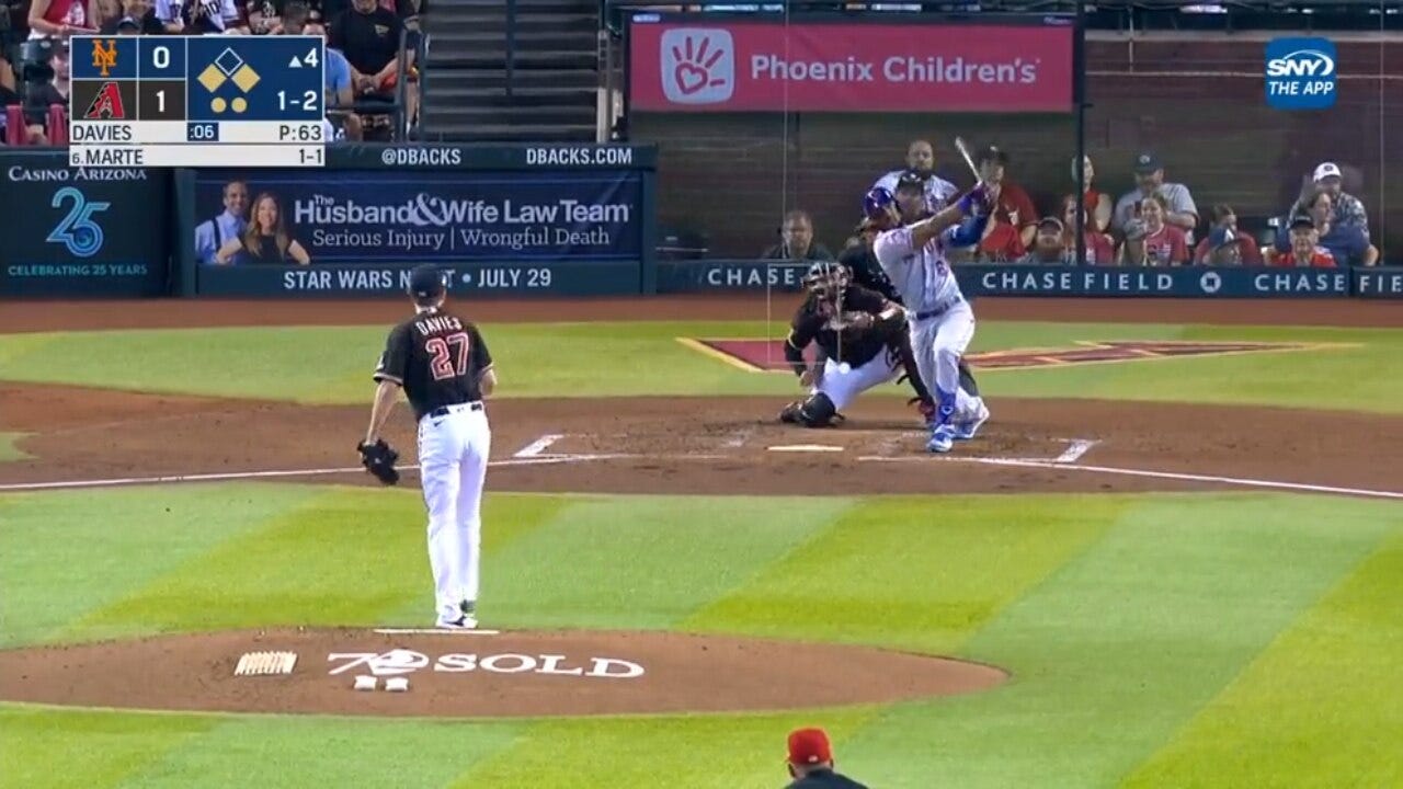 Starling Marte CLOBBERS a three-run home run to give the Mets the lead over the Diamondbacks