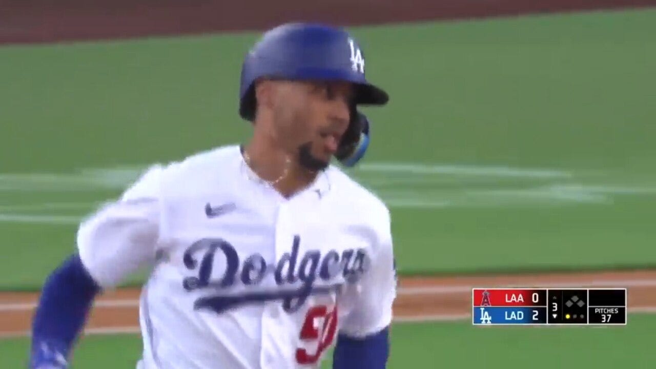 Mookie Betts SLAPS a solo homer that adds onto the Dodgers' lead over the Angels