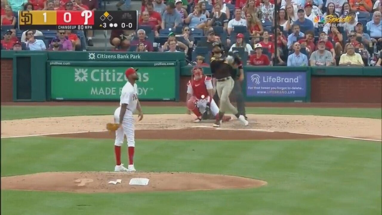 Gary Sánchez and Fernando Tatis Jr. crush homers to give the Padres a 3-0 lead over the Phillies