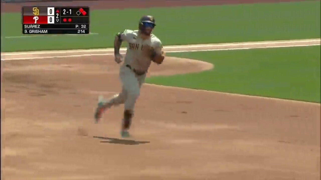 Trent Grisham smokes a three-run homer, giving the Padres the lead vs. the Phillies