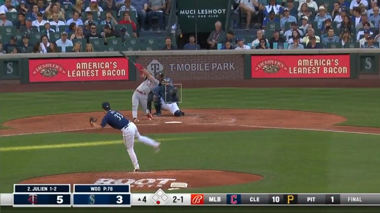 Twins' Edouard Julien smashes a solo shot to extend their lead over the Mariners