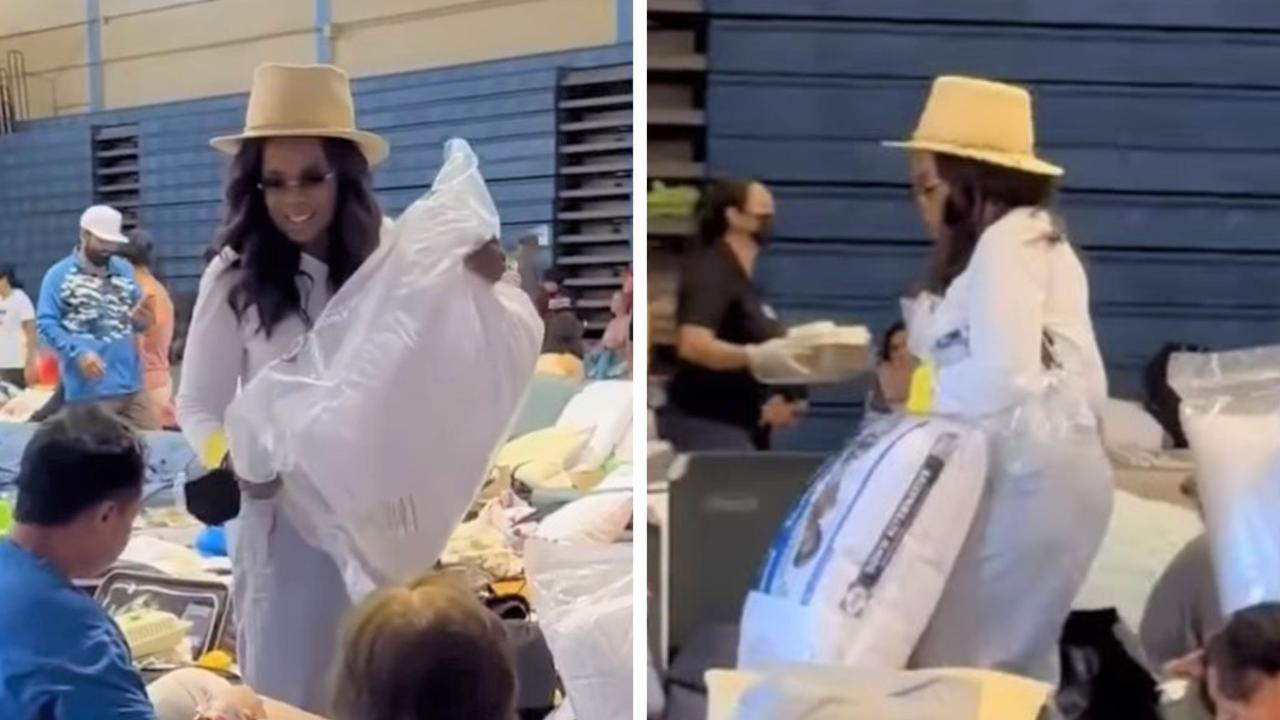 Oprah Winfrey spotted helping at Hawaii wildfire shelter as flames rage on