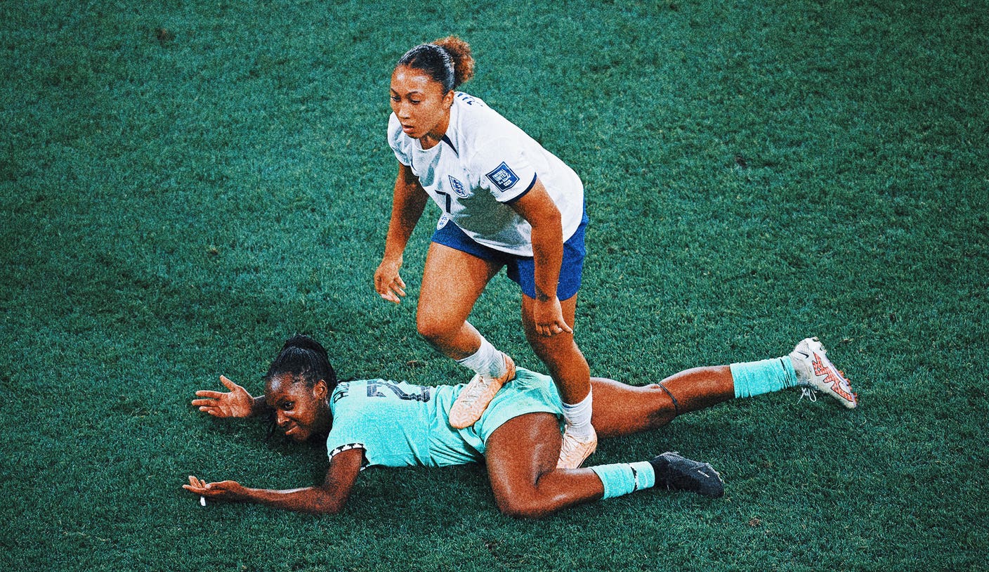 England star Lauren James sent off for stomping on Nigeria’s Michelle Alozie