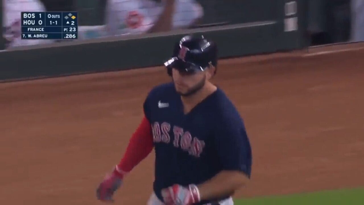 Red Sox's Wilyer Abreu crushes his first big league home run against the Astros