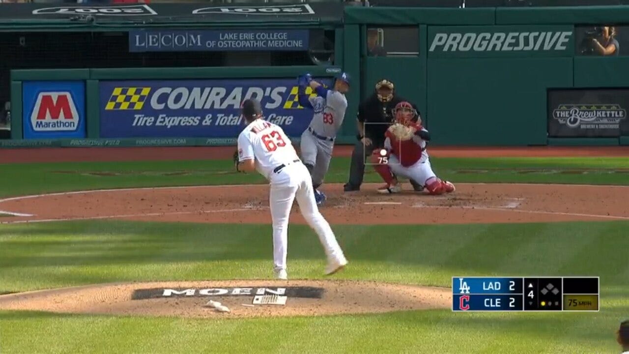 Michael Busch smacks first career MLB homer as Dodgers gain lead over Guardians