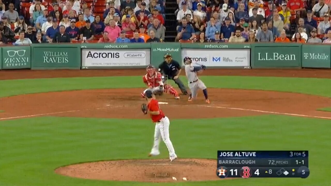 Astros' José Altuve smashes a two-run home run to hit for the CYCLE against the Red Sox