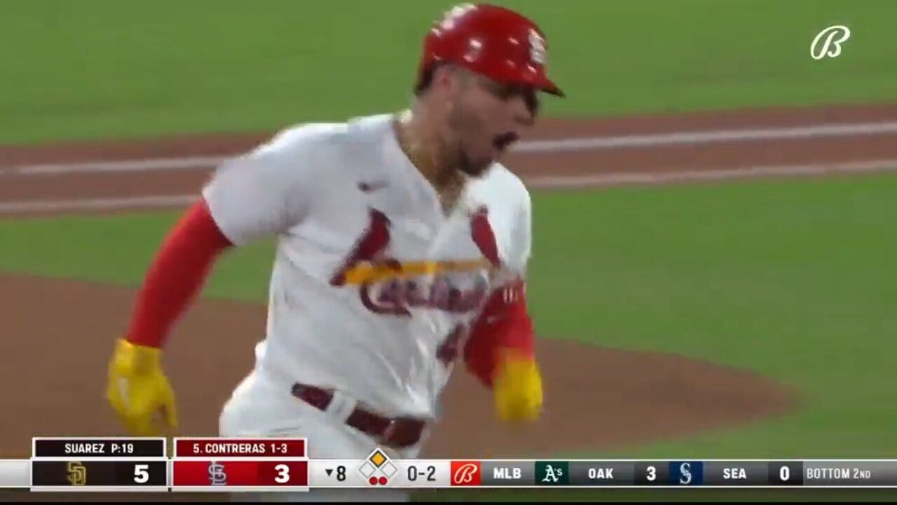 Cardinals' Willson Contreras crushes his second homer and ties the game vs. the Padres