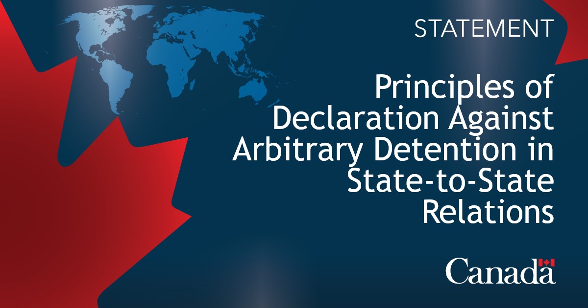 Joint statement on the principles of the Declaration Against Arbitrary Detention in State-to-State Relations