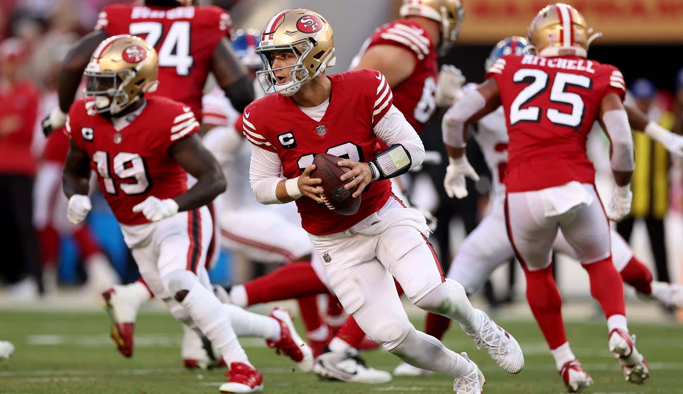 49ers QB Brock Purdy burns Giants blitzes in runaway win