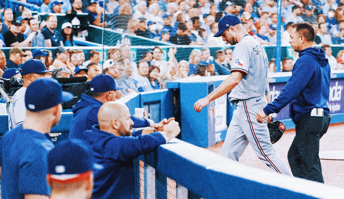 Rangers’ Max Scherzer leaves against Blue Jays because of triceps spasm