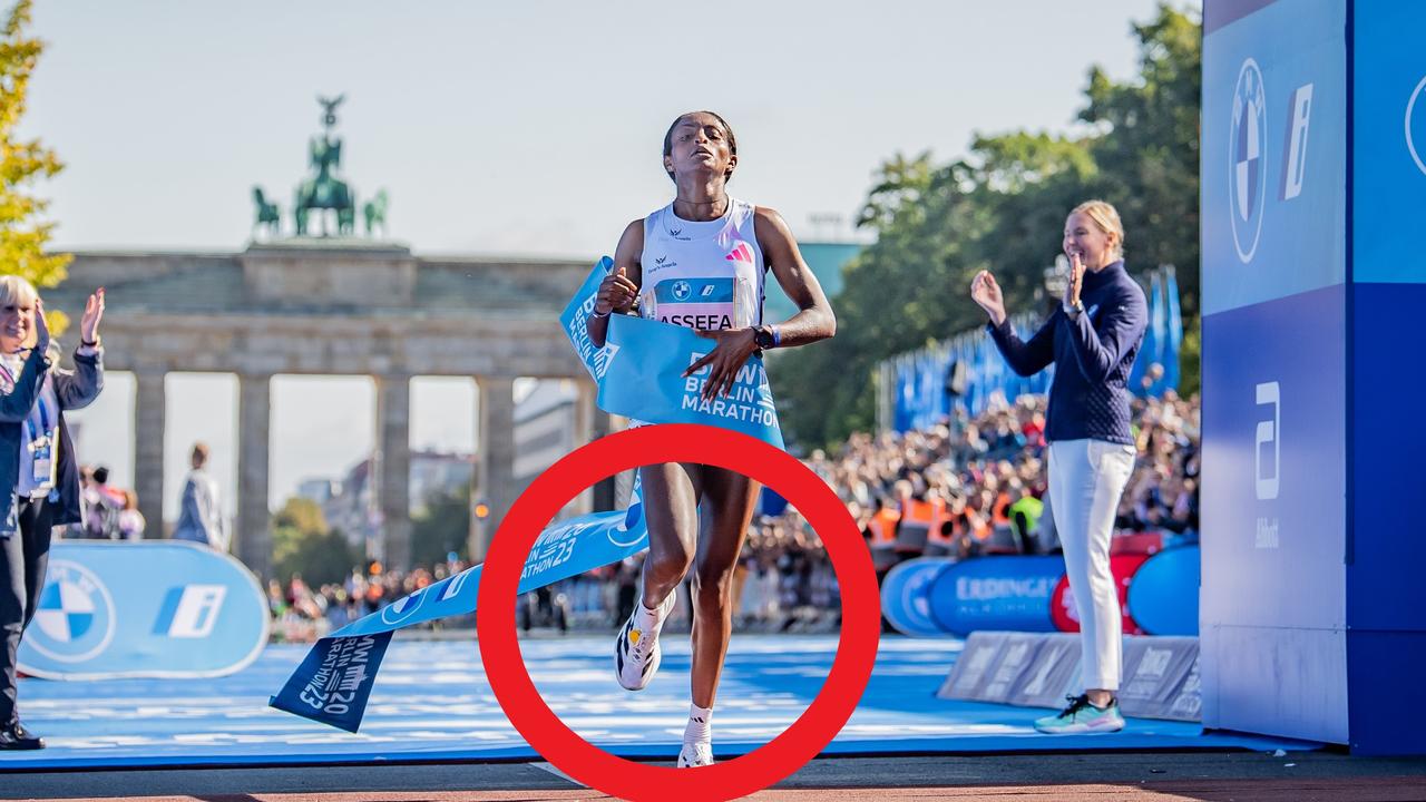 Tigist Assefa wears Adizero Adios Pro Evo 1 running shoe from Adidas in record-breaking Berlin Marathon win