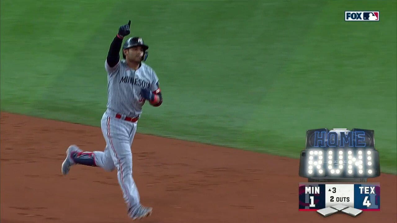 Donovan Solano crushes a solo home run, helping the Twins cut into the Rangers' lead