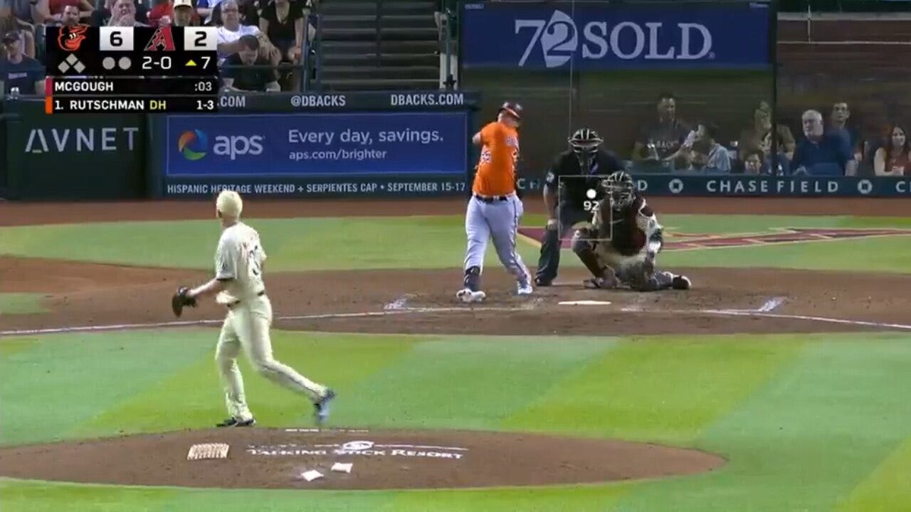 Adley Rutschman LAUNCHES a solo homer to increase the Orioles' lead over the Diamondbacks