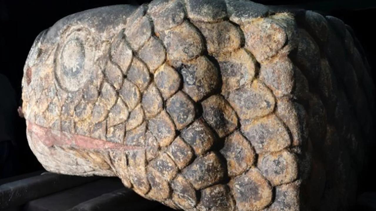 500yo Aztec snake head statue unearthed in Mexico earthquake