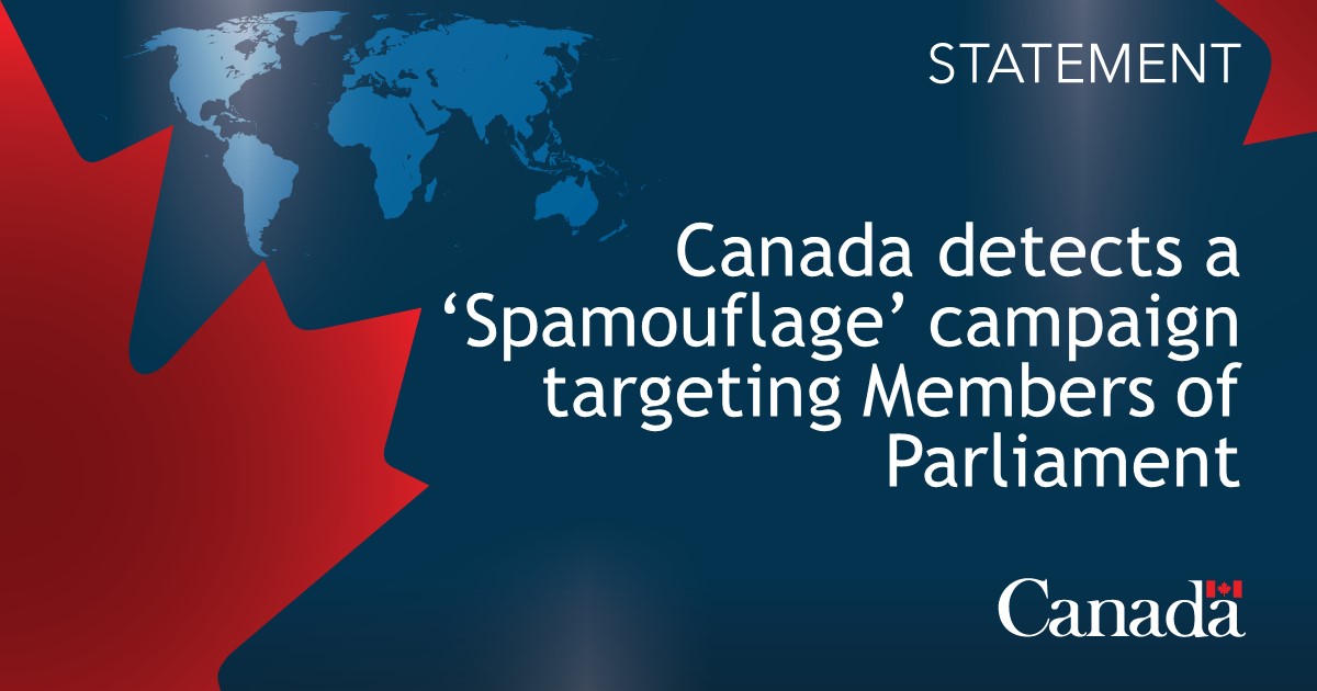 Rapid Response Mechanism Canada detects Spamouflage campaign targeting Members of Parliament