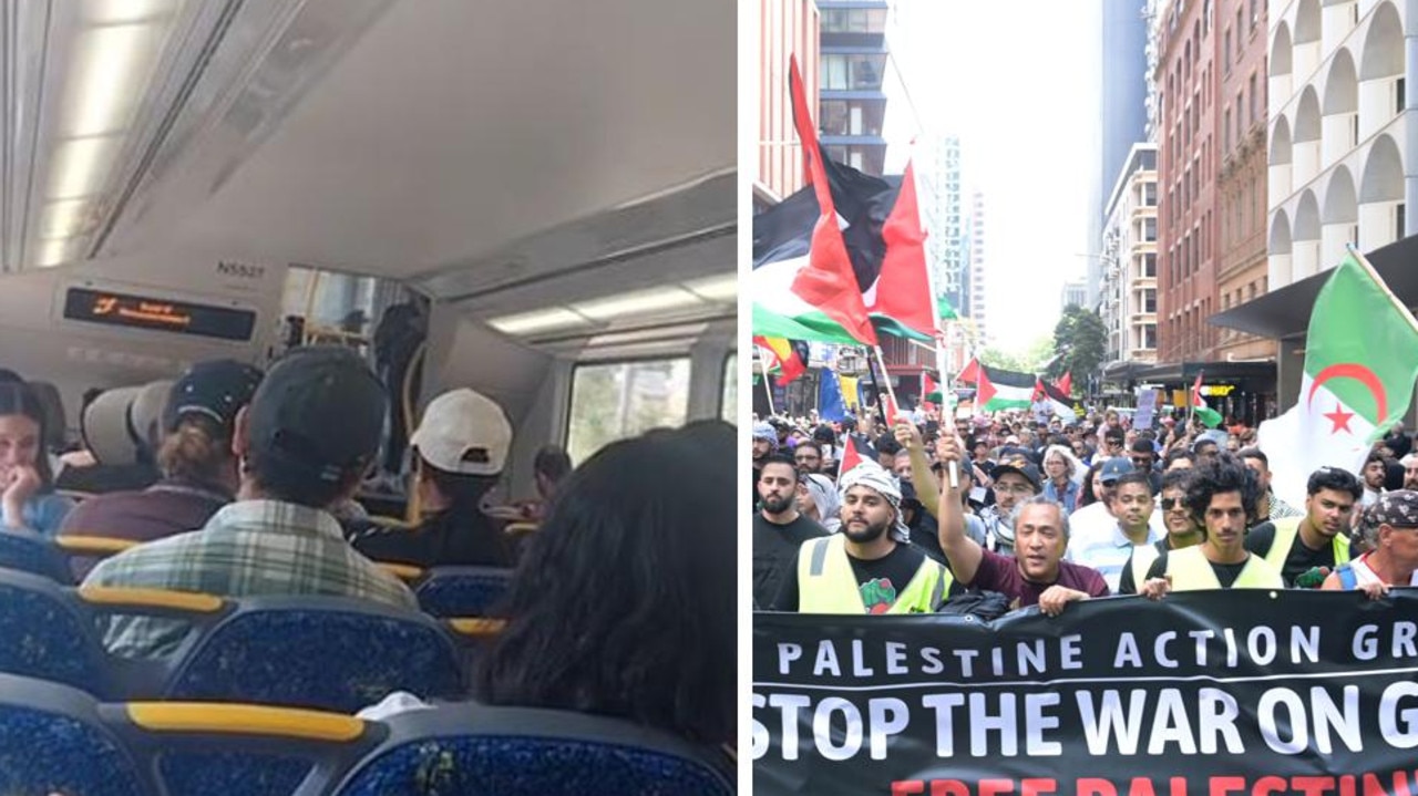 Israel-Hamas conflict: Footage captures moment Sydney train driver playing pro-Palestine over speakers