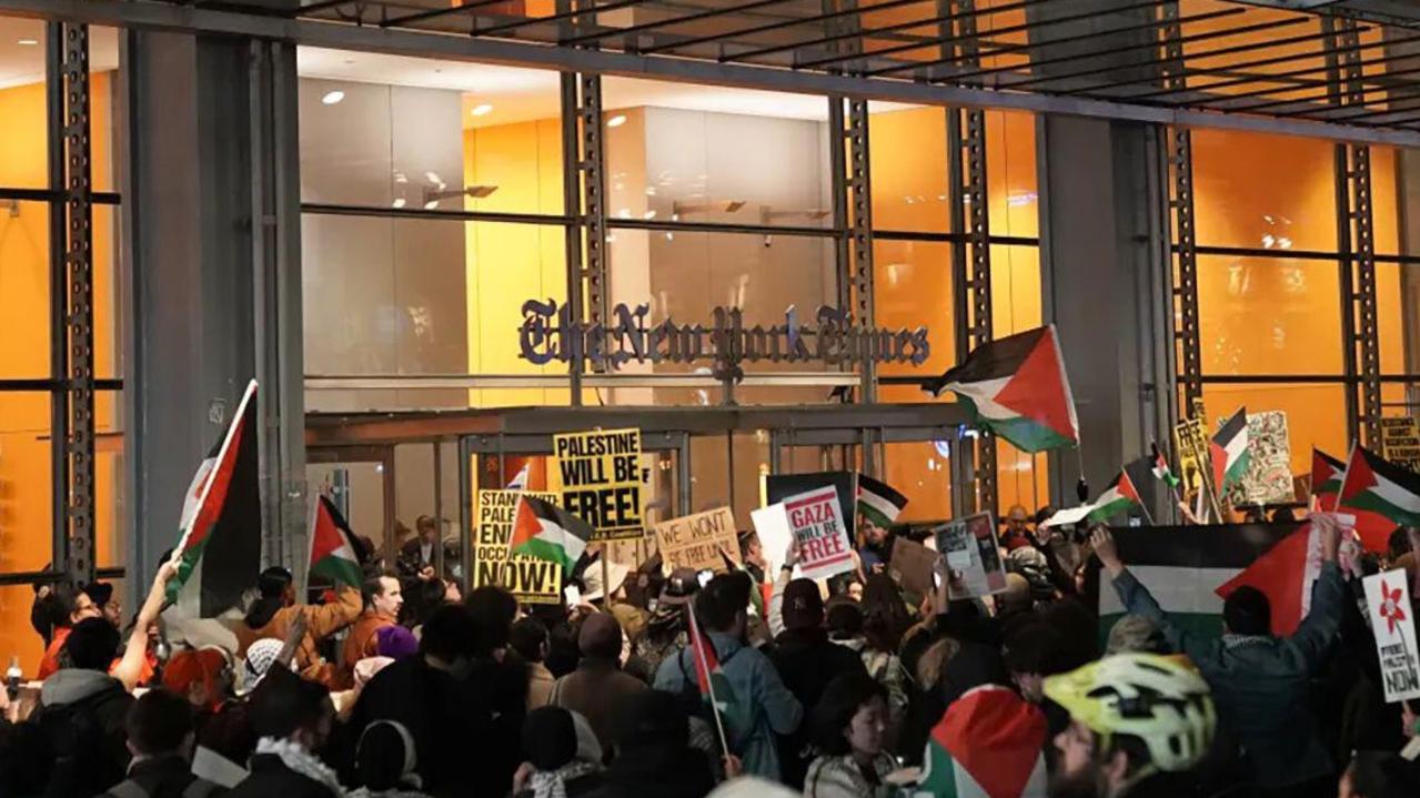 Protests calling for Israel-Hamas ceasefire shut down New York Times lobby