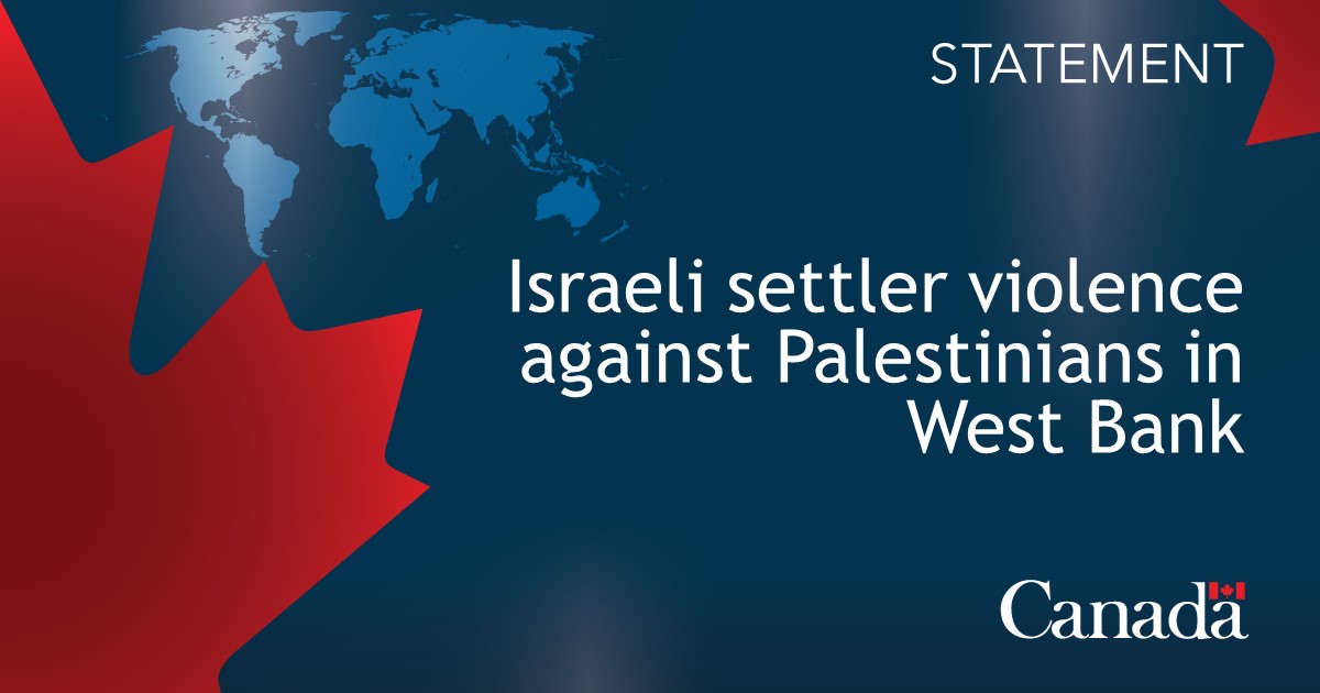 Statement on increase in Israeli settler violence against Palestinians in West Bank