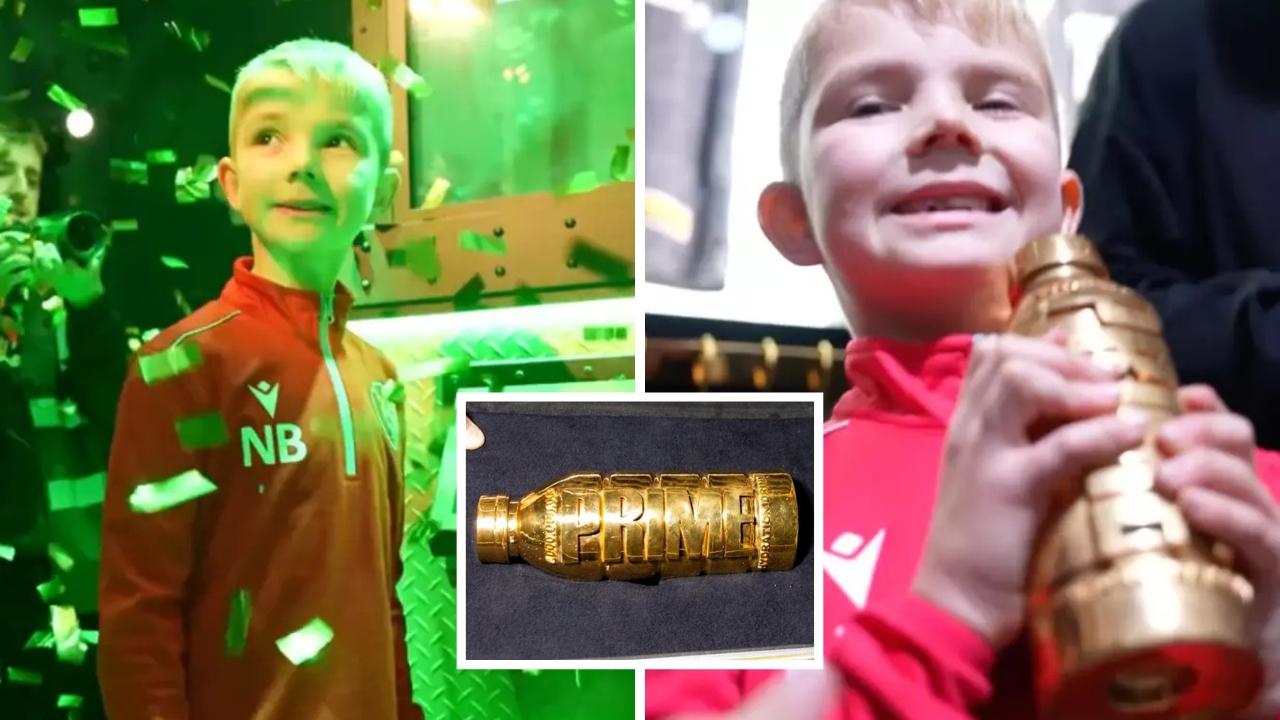 Young boy wins $800,000 gold Prime bottle at Logan Paul’s London event