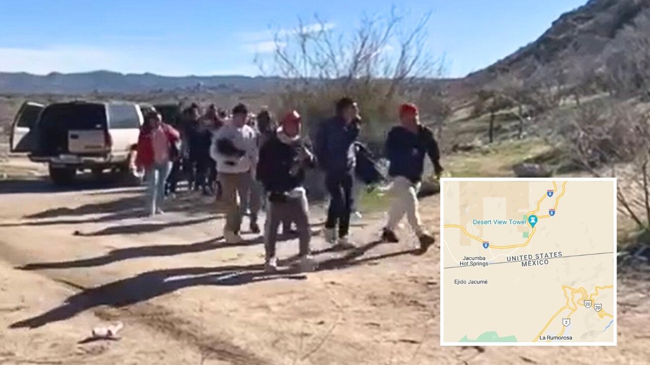 Jacumba, California: Fox News video shows dozens of migrants crossing US-Mexico border